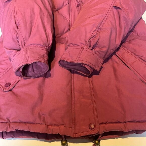 Eddie Bauer Women's Goose Down Puffer Coat Mauve Large Hooded - Picture 11 of 16